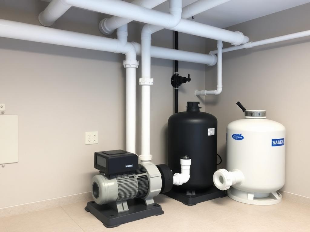 Pool pump and sand filter installation